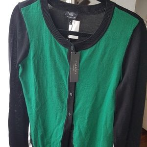 Talbots Green/black cardigan